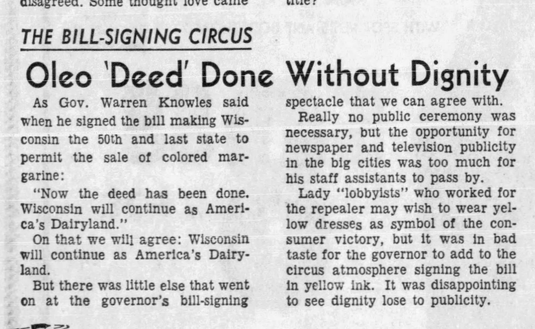 May 29, 1967: Oleo 'Deed' Done Without Dignity